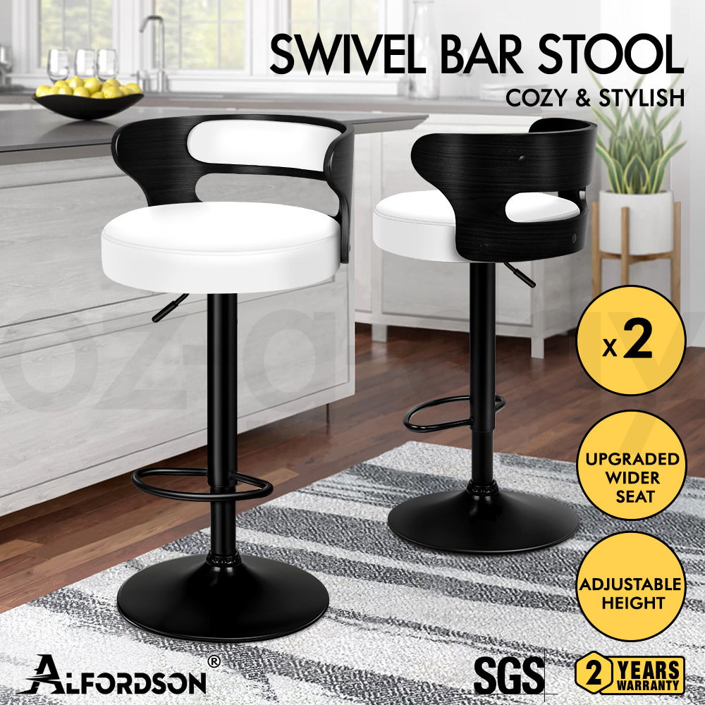 ALFORDSON Kitchen Bar Stools Wooden Swivel Leather Metal Dining Chair x2/x4 - Picture 417 of 1,020
