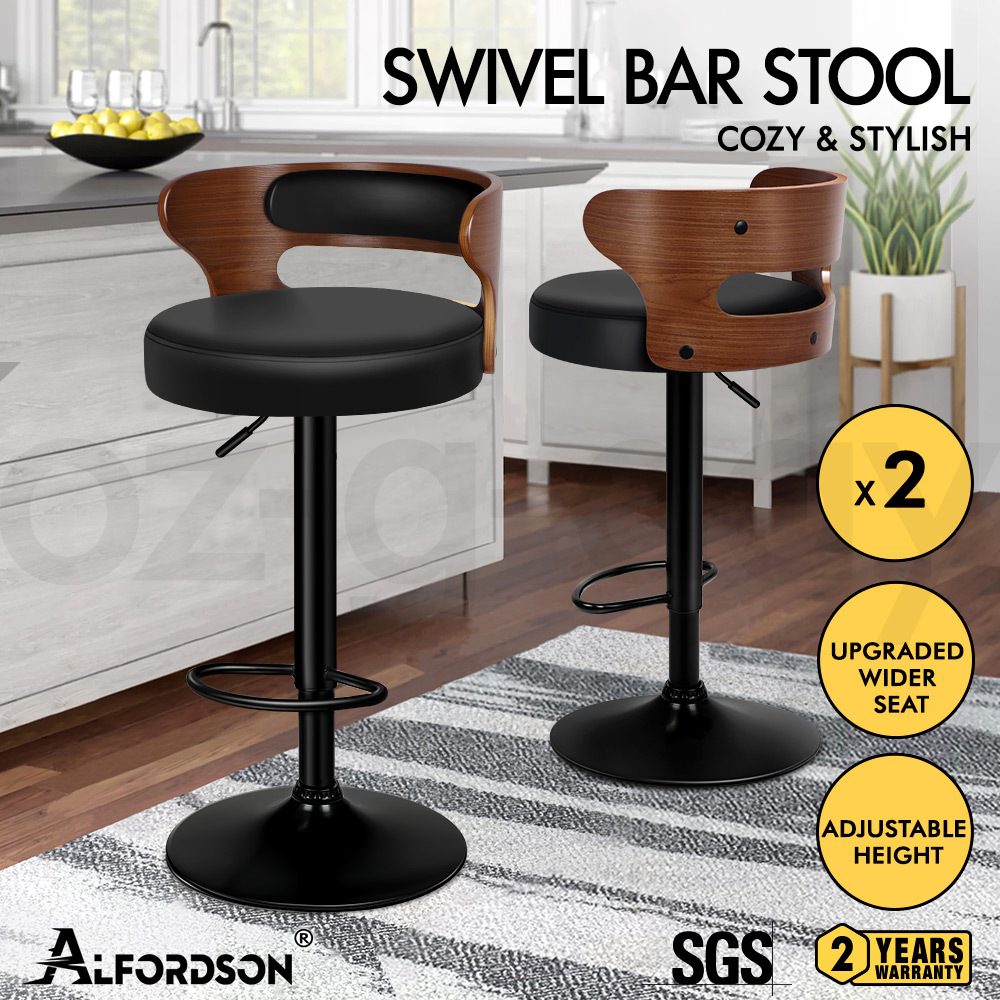ALFORDSON Kitchen Bar Stools Wooden Swivel Leather Metal Dining Chair x2/x4 - Picture 433 of 1,020