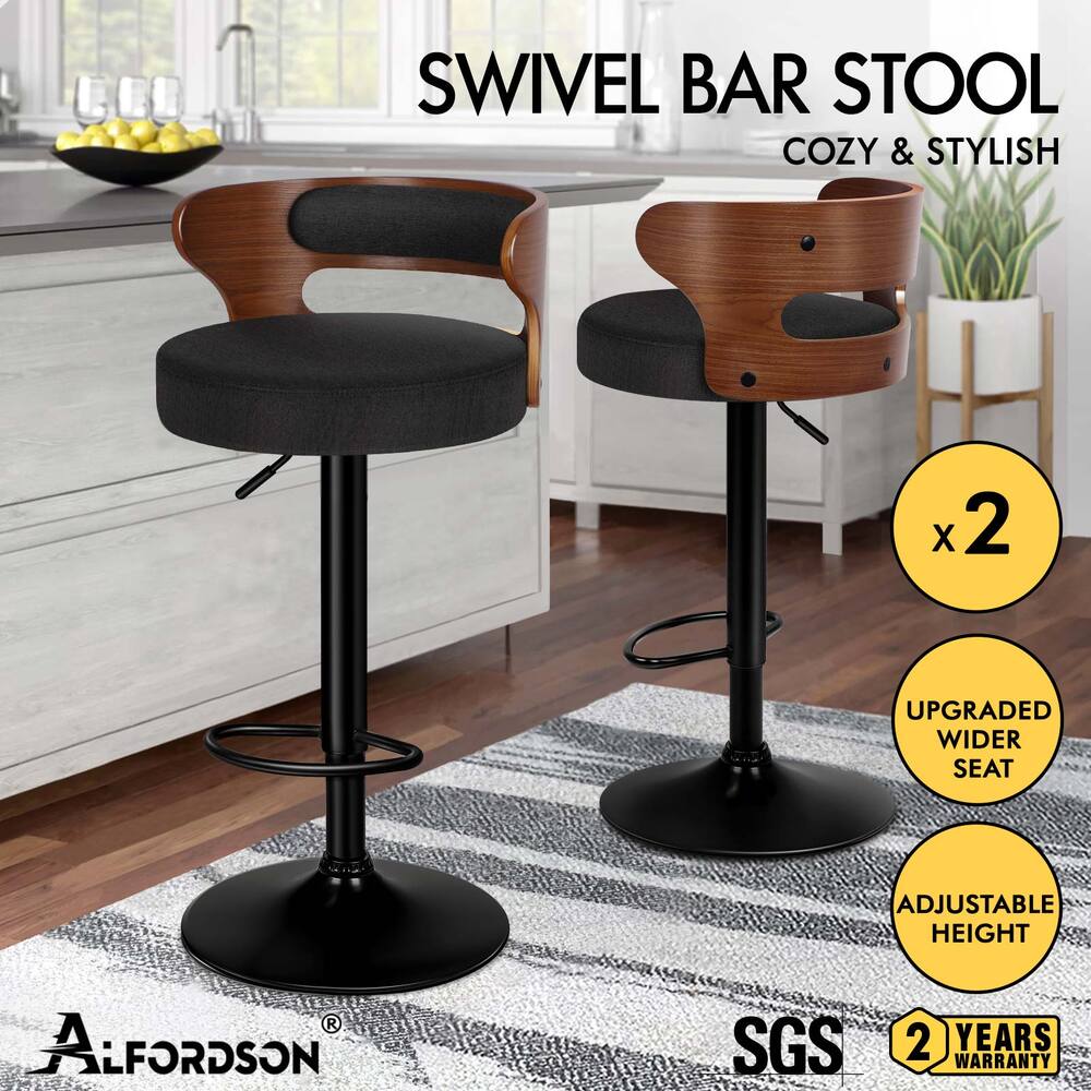 ALFORDSON Kitchen Bar Stools Wooden Swivel Leather Metal Dining Chair x2/x4 - Picture 465 of 1,020