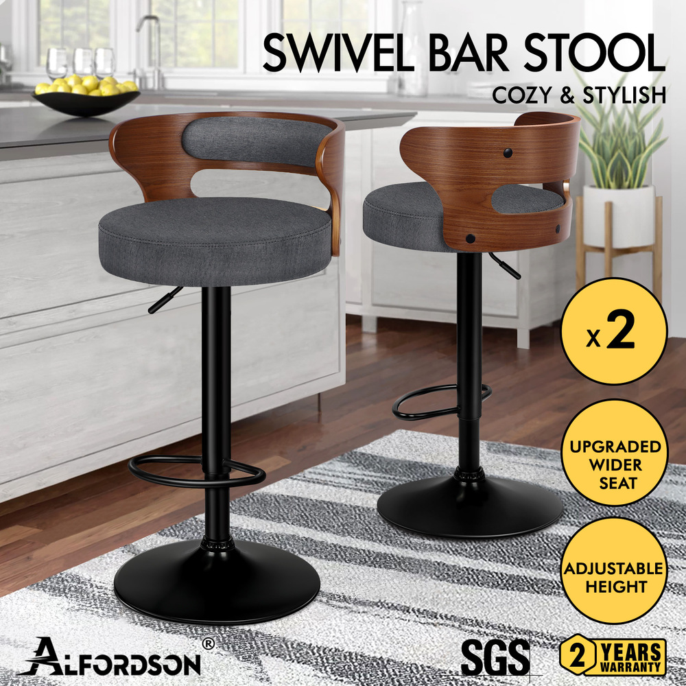 ALFORDSON Kitchen Bar Stools Wooden Swivel Leather Metal Dining Chair x2/x4 - Picture 481 of 1,020