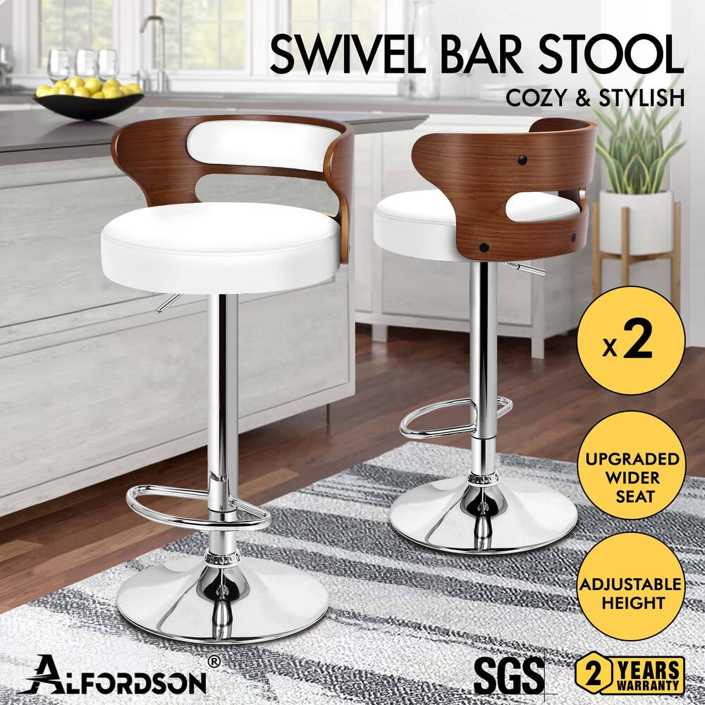 ALFORDSON Kitchen Bar Stools Wooden Swivel Leather Metal Dining Chair x2/x4 - Picture 497 of 1,020