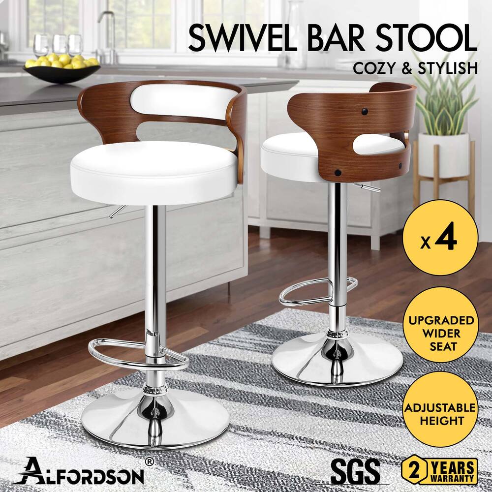 ALFORDSON Kitchen Bar Stools Wooden Swivel Leather Metal Dining Chair x2/x4 - Picture 505 of 1,020