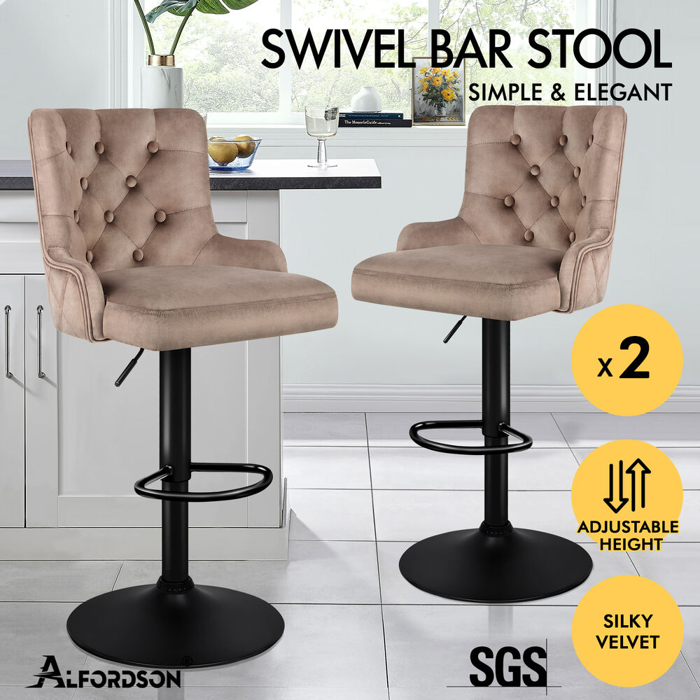 ALFORDSON Bar Stools Kitchen Swivel Dining Chairs Gas Lift Leather/Fabric - Picture 801 of 1,456