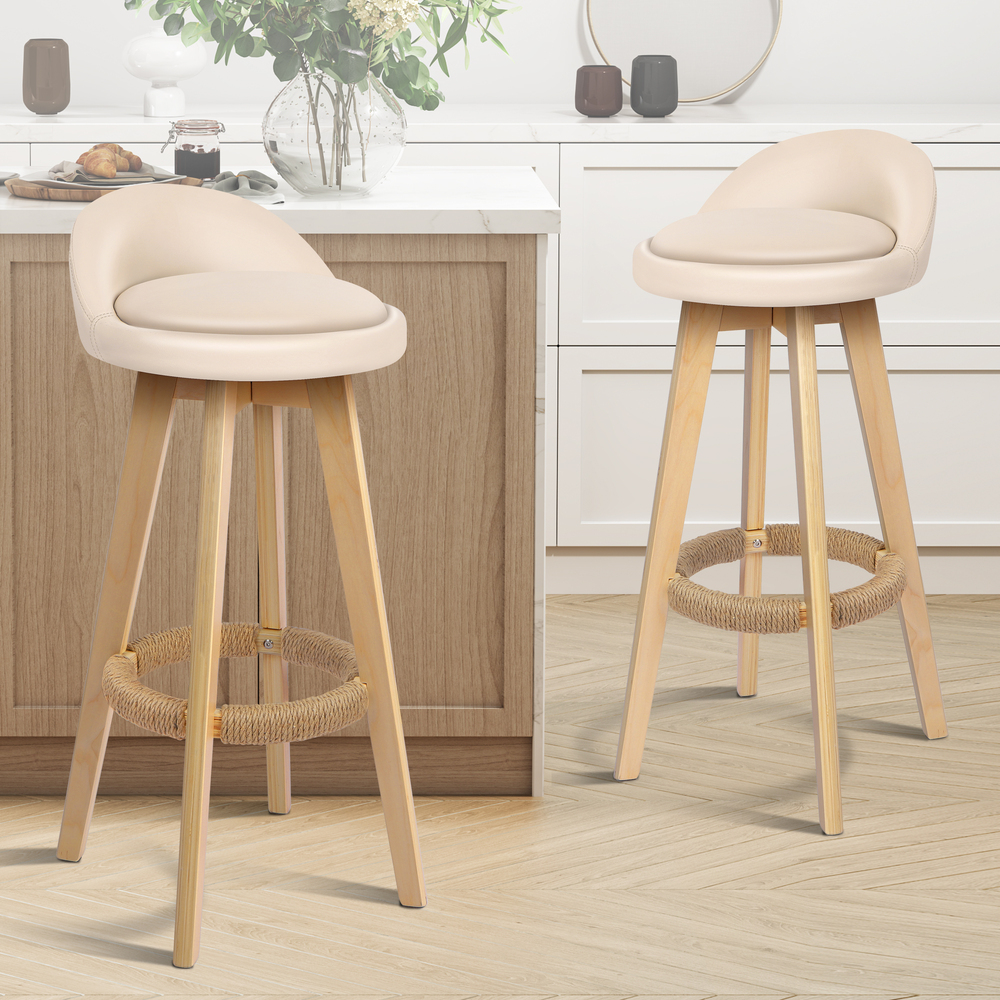 ALFORDSON Kitchen Bar Stools Wooden Swivel Leather Metal Dining Chair x2/x4 - Picture 765 of 1,020
