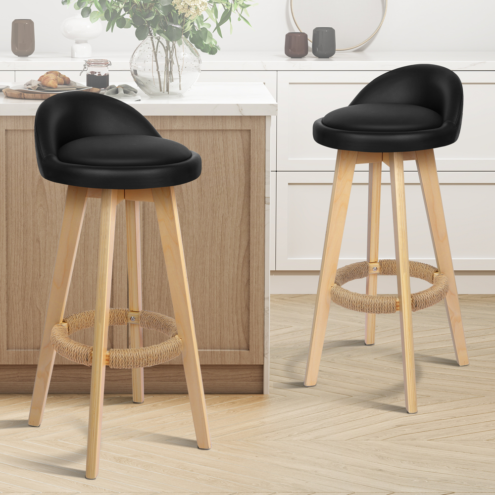 ALFORDSON Kitchen Bar Stools Wooden Swivel Leather Metal Dining Chair x2/x4 - Picture 781 of 1,020