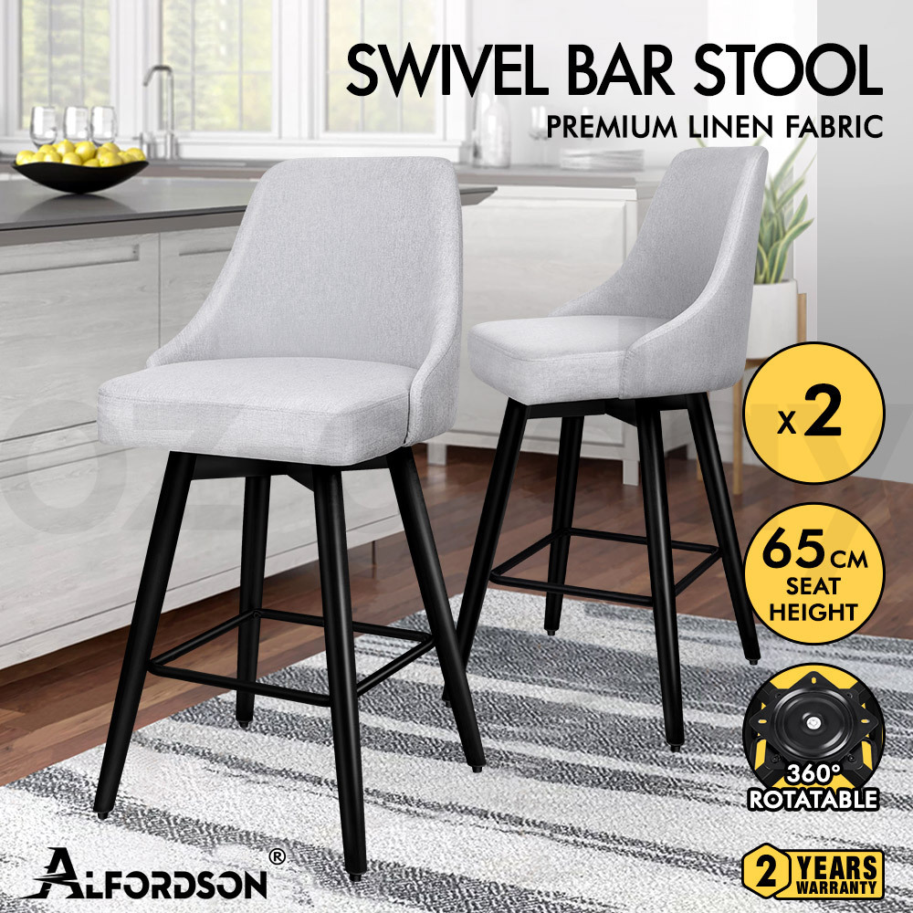 ALFORDSON Kitchen Bar Stools Wooden Swivel Leather Metal Dining Chair x2/x4 - Picture 845 of 1,020