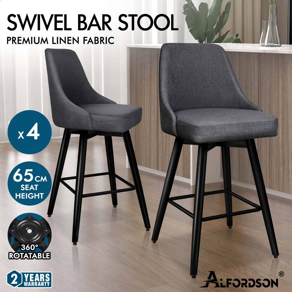 ALFORDSON Metal Bar Stools Megan Kitchen Counter Swivel Dining Chair x2/x4 - Picture 24 of 47