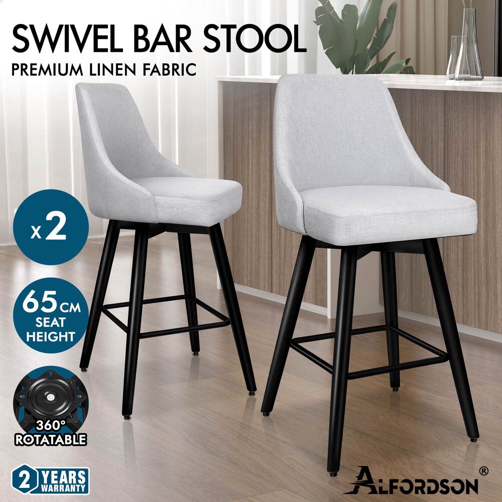 ALFORDSON Metal Bar Stools Megan Kitchen Counter Swivel Dining Chair x2/x4 - Picture 32 of 47