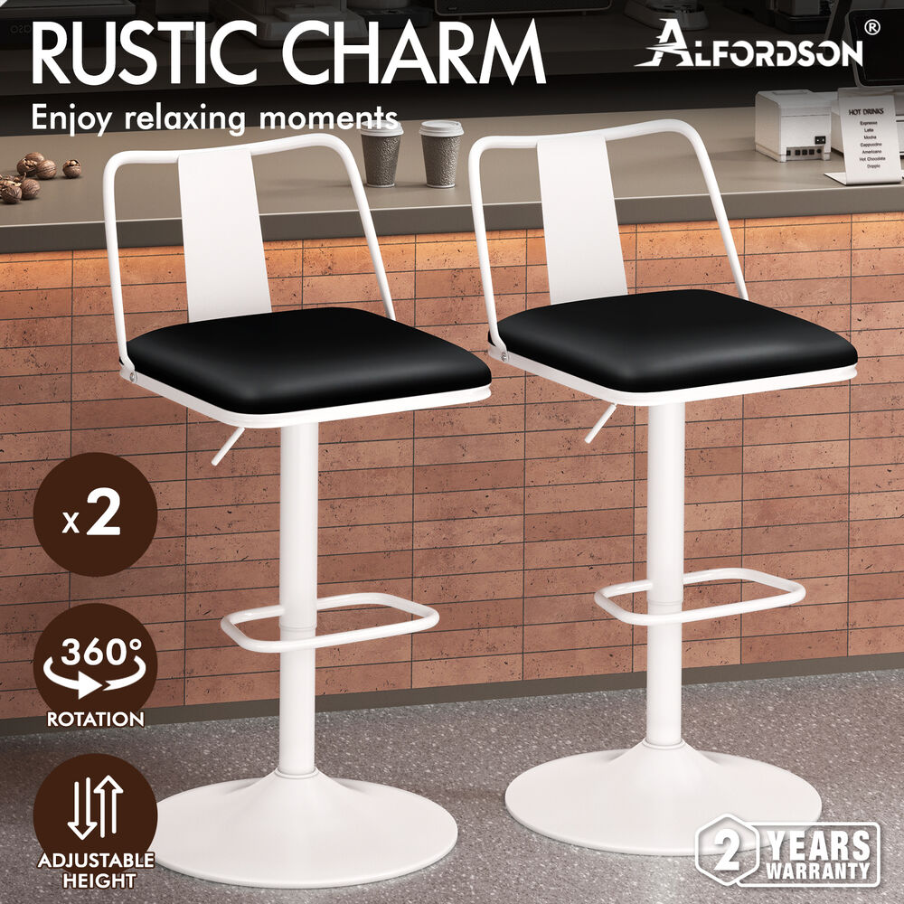 ALFORDSON Bar Stools Kitchen Swivel Dining Chairs Gas Lift Leather/Fabric - Picture 825 of 1,456