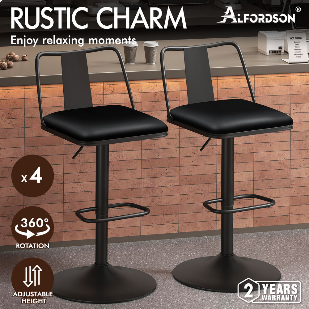ALFORDSON Bar Stools Kitchen Swivel Dining Chairs Gas Lift Leather/Fabric - Picture 861 of 1,456