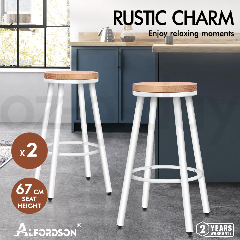 ALFORDSON Kitchen Bar Stools Wooden Swivel Leather Metal Dining Chair x2/x4 - Picture 941 of 1,020
