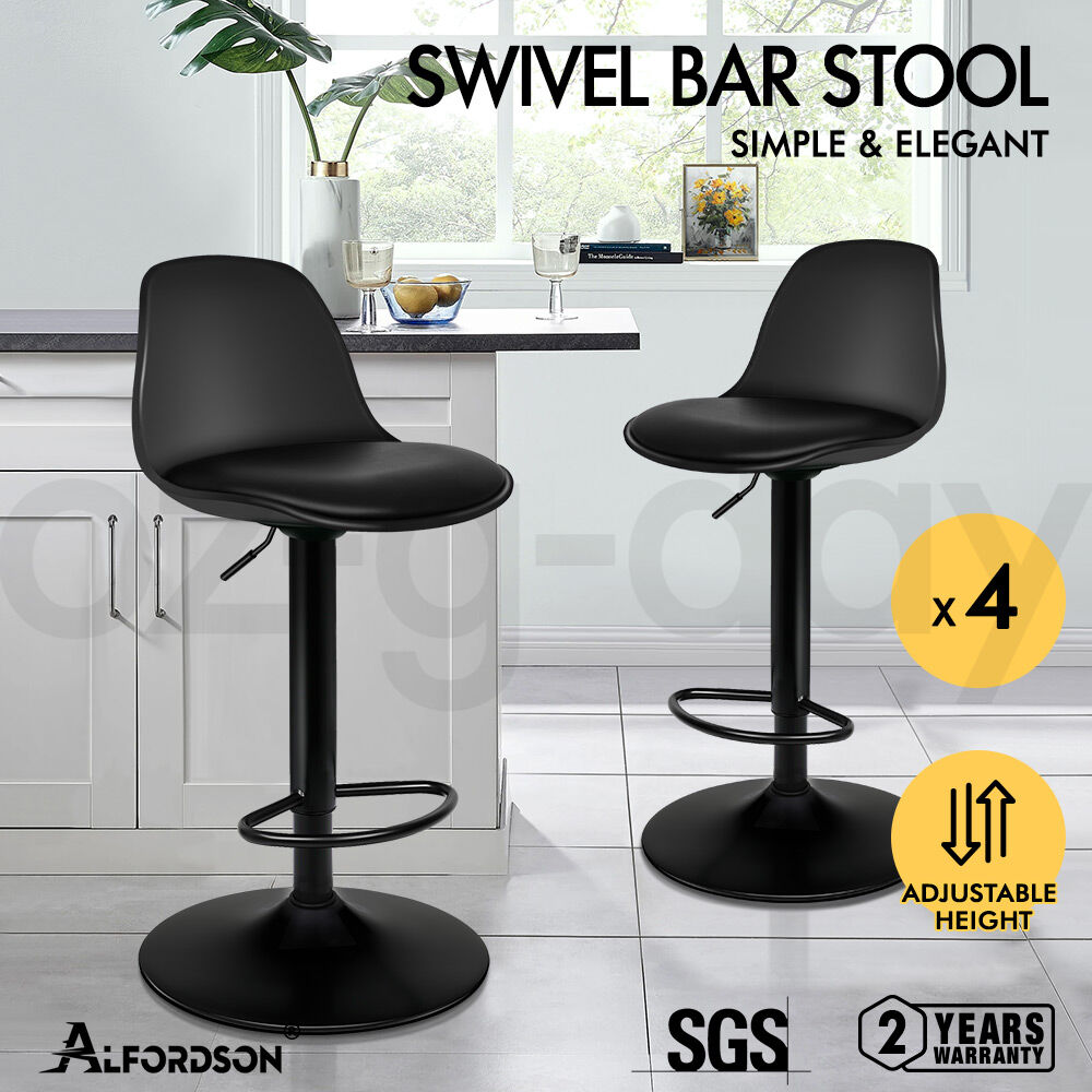 ALFORDSON Bar Stools Philip Kitchen Swivel Chair Leather Gas Lift x2/x4 - Picture 15 of 30