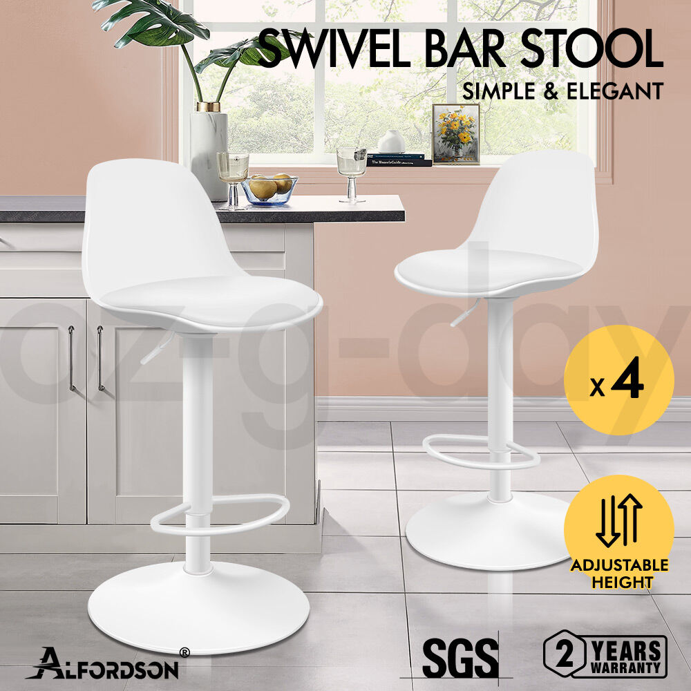 ALFORDSON Bar Stools Philip Kitchen Swivel Chair Leather Gas Lift x2/x4 - Picture 29 of 30