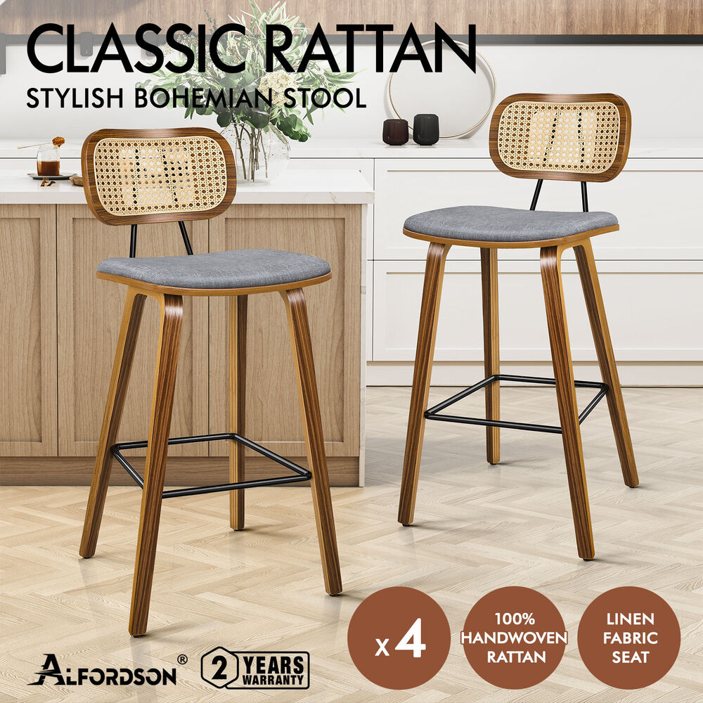 ALFORDSON Kitchen Bar Stools Wooden Swivel Leather Metal Dining Chair x2/x4 - Picture 543 of 1,020