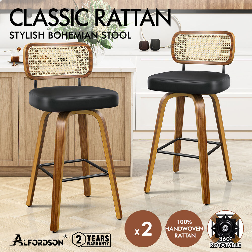 ALFORDSON Kitchen Bar Stools Wooden Swivel Leather Metal Dining Chair x2/x4 - Picture 653 of 1,020