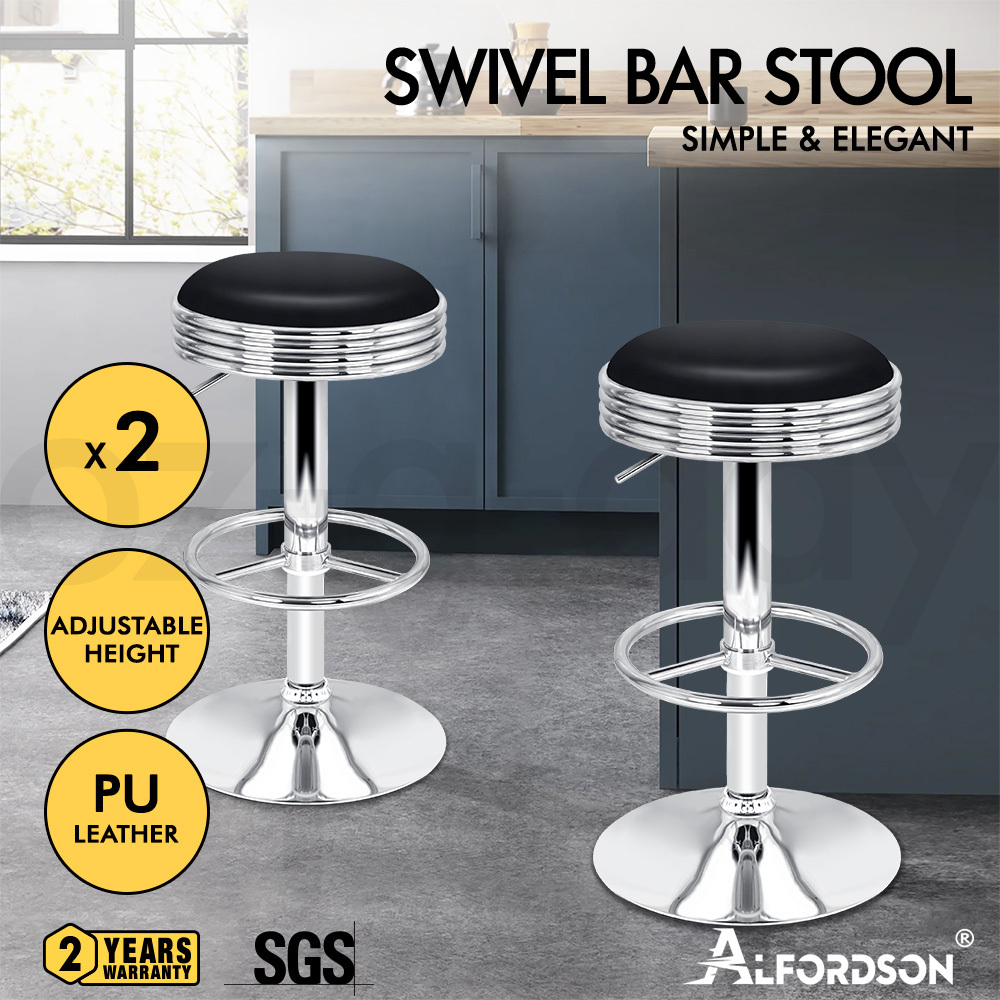 ALFORDSON Bar Stools Kitchen Swivel Dining Chairs Gas Lift Leather/Fabric - Picture 1,157 of 1,456