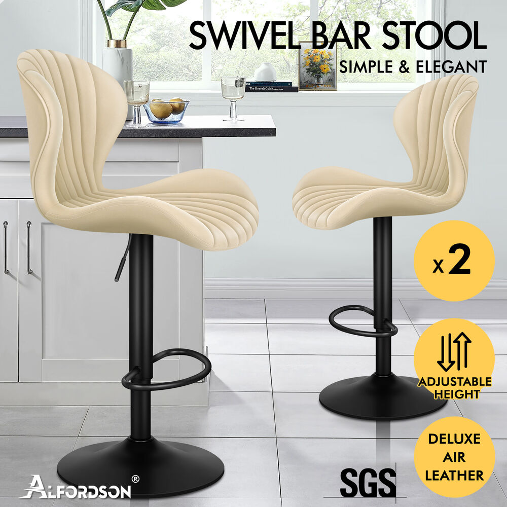 ALFORDSON Bar Stools Kitchen Swivel Dining Chairs Gas Lift Leather/Fabric - Picture 705 of 1,456
