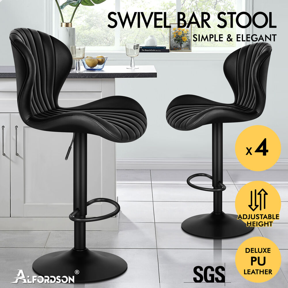 ALFORDSON Bar Stools Kitchen Swivel Dining Chairs Gas Lift Leather/Fabric - Picture 741 of 1,456