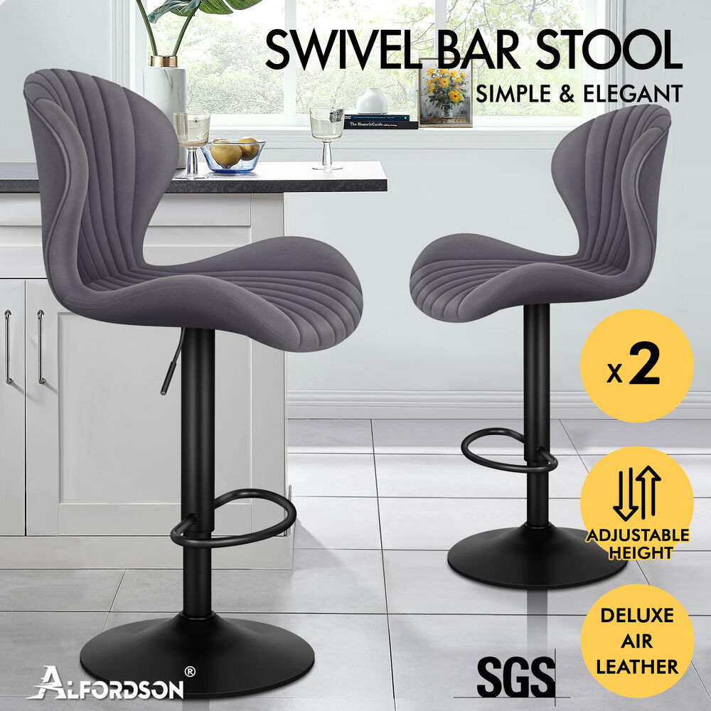 ALFORDSON Bar Stools Kitchen Swivel Dining Chairs Gas Lift Leather/Fabric - Picture 753 of 1,456
