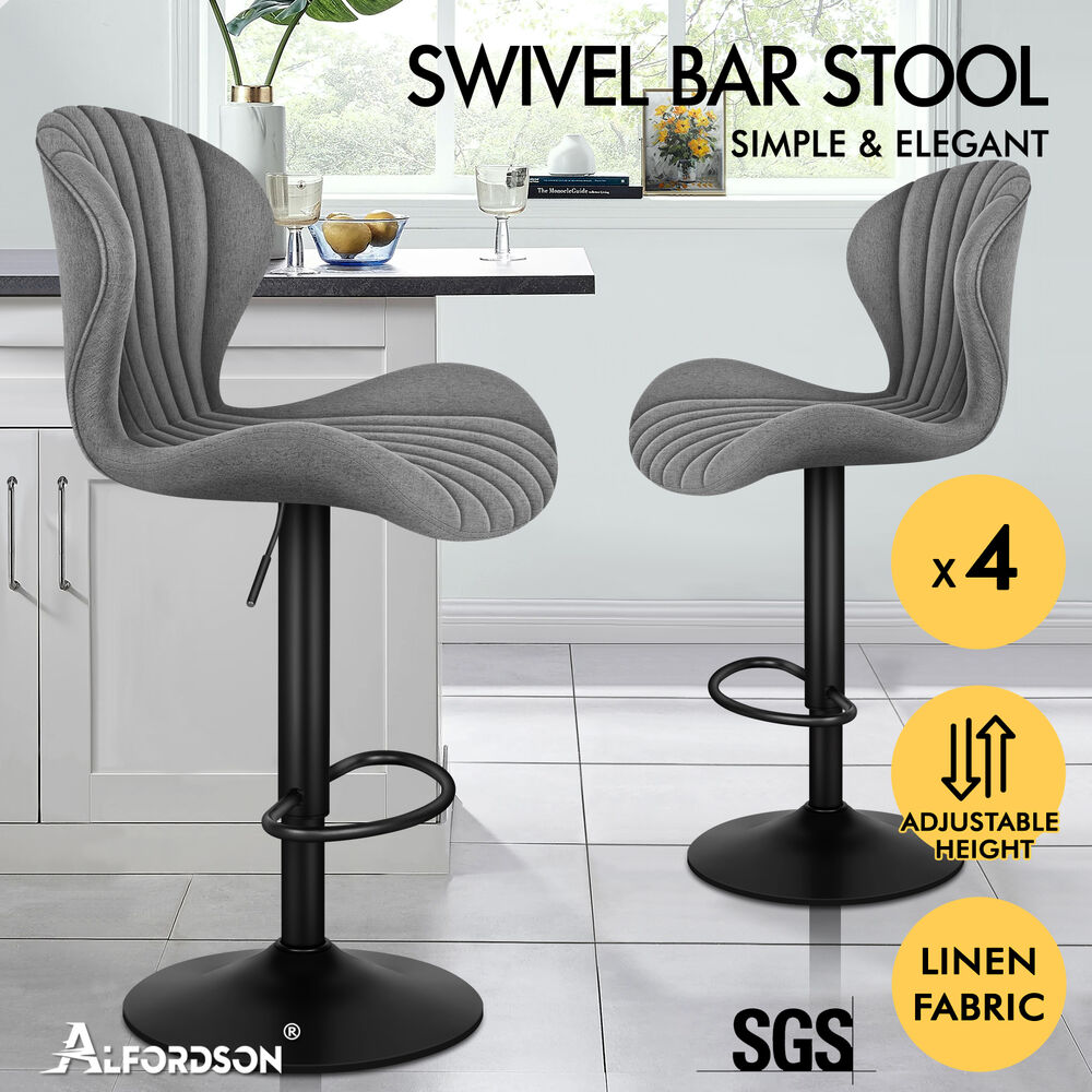 ALFORDSON Bar Stools Kitchen Swivel Dining Chairs Gas Lift Leather/Fabric - Picture 789 of 1,456