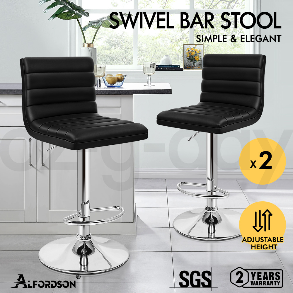 ALFORDSON Bar Stools Ruel Kitchen Swivel Dining Chair Leather Gas Lift x2/x4 - Picture 19 of 63