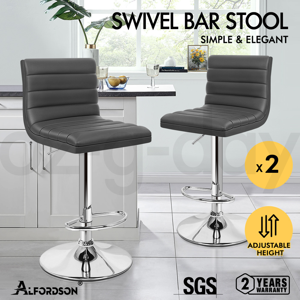 ALFORDSON Bar Stools Ruel Kitchen Swivel Dining Chair Leather Gas Lift x2/x4 - Picture 34 of 63