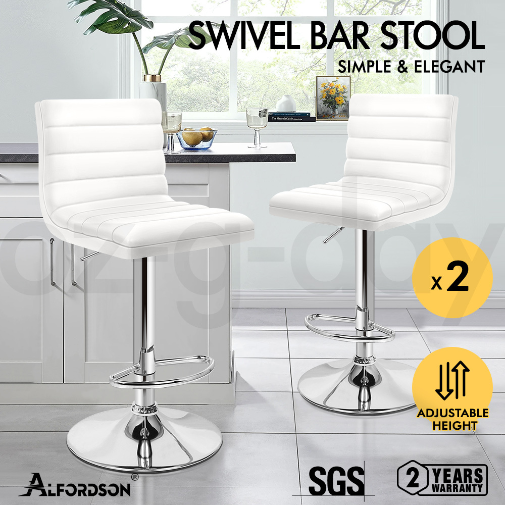 ALFORDSON Bar Stools Ruel Kitchen Swivel Dining Chair Leather Gas Lift x2/x4 - Picture 49 of 63