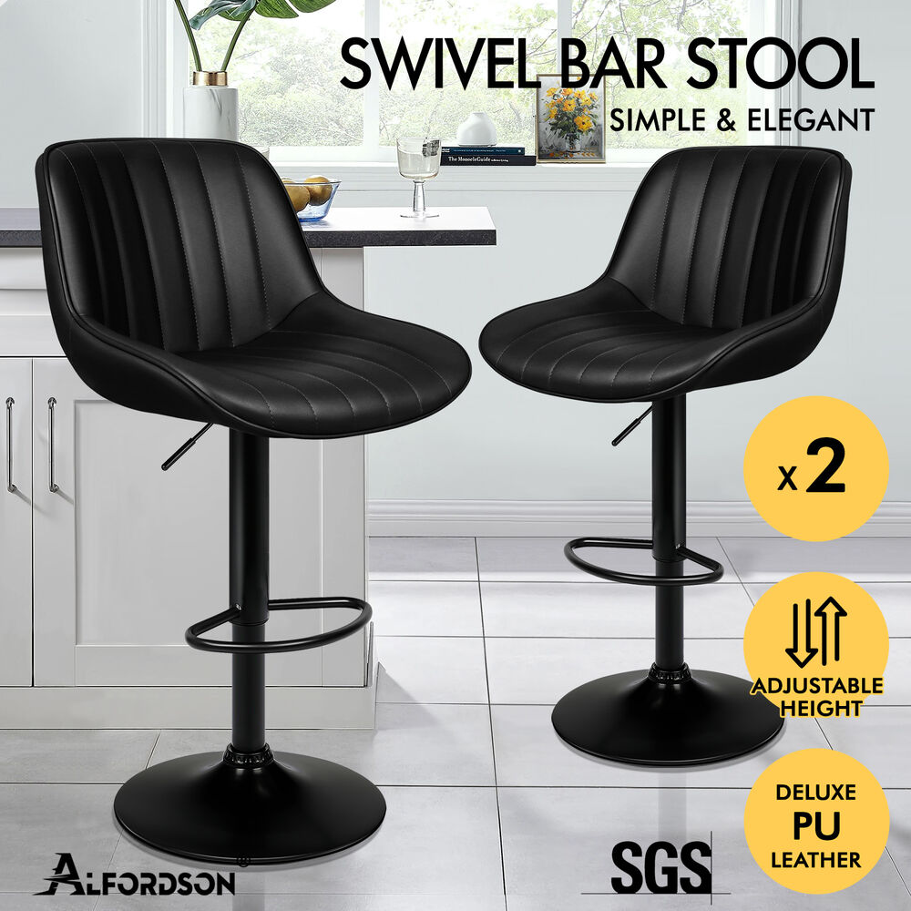ALFORDSON Bar Stools Kitchen Swivel Dining Chairs Gas Lift Leather/Fabric - Picture 489 of 1,456