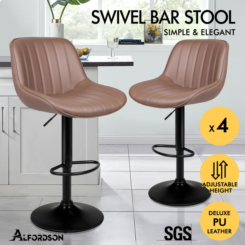 ALFORDSON Bar Stools Kitchen Swivel Dining Chairs Gas Lift Leather/Fabric - Picture 549 of 1,456