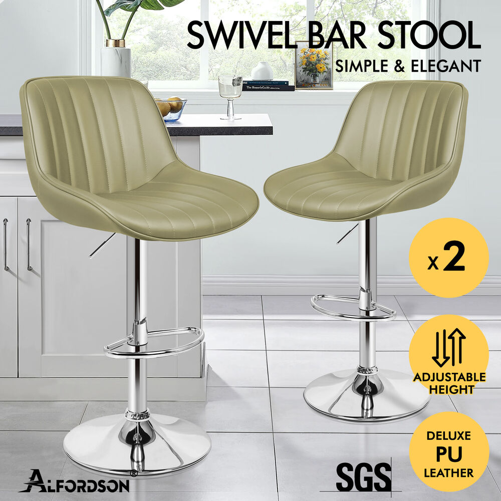 ALFORDSON Bar Stools Kitchen Swivel Dining Chairs Gas Lift Leather/Fabric - Picture 561 of 1,456