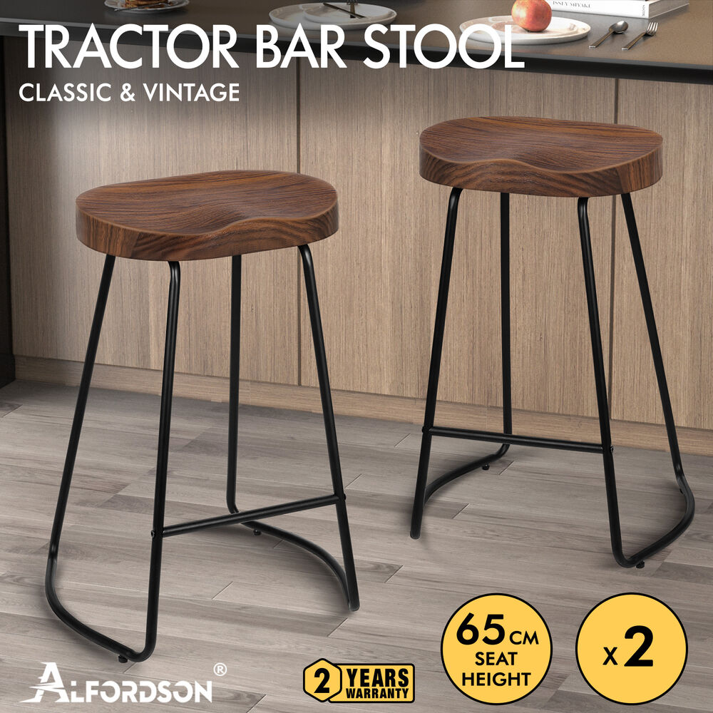 ALFORDSON Tractor Bar Stools Kitchen Wooden Vintage Retro Industrial Chairs - Picture 25 of 169