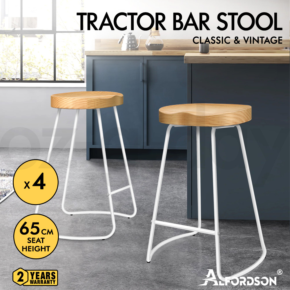 ALFORDSON Tractor Bar Stools Kitchen Wooden Vintage Retro Industrial Chairs - Picture 72 of 169