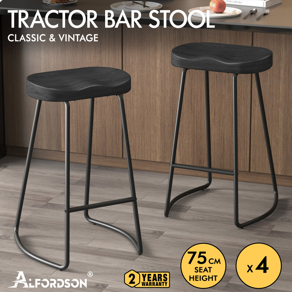 ALFORDSON Bar Stools Kitchen Swivel Gas Lift Wooden Dining Chairs x1/x2/x4 - Picture 1,009 of 1,152