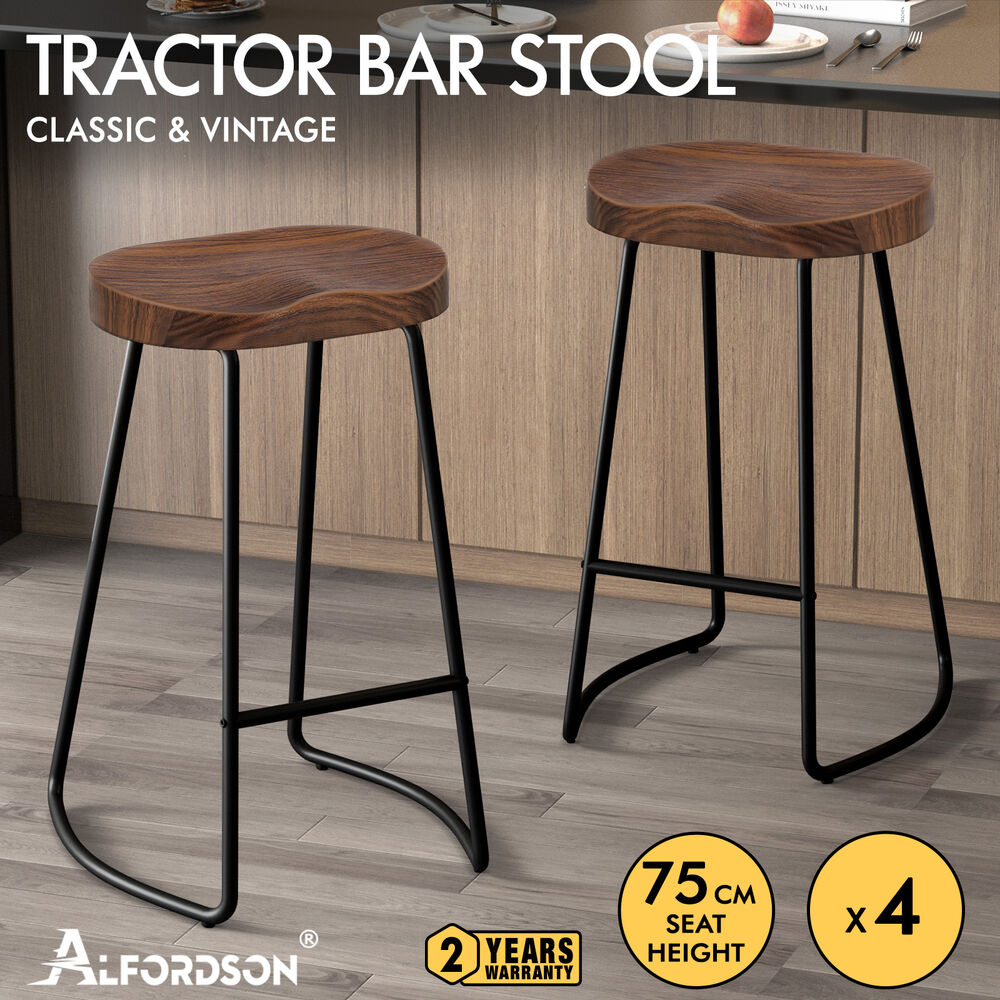 ALFORDSON Tractor Bar Stools Kitchen Wooden Vintage Retro Industrial Chairs - Picture 116 of 169