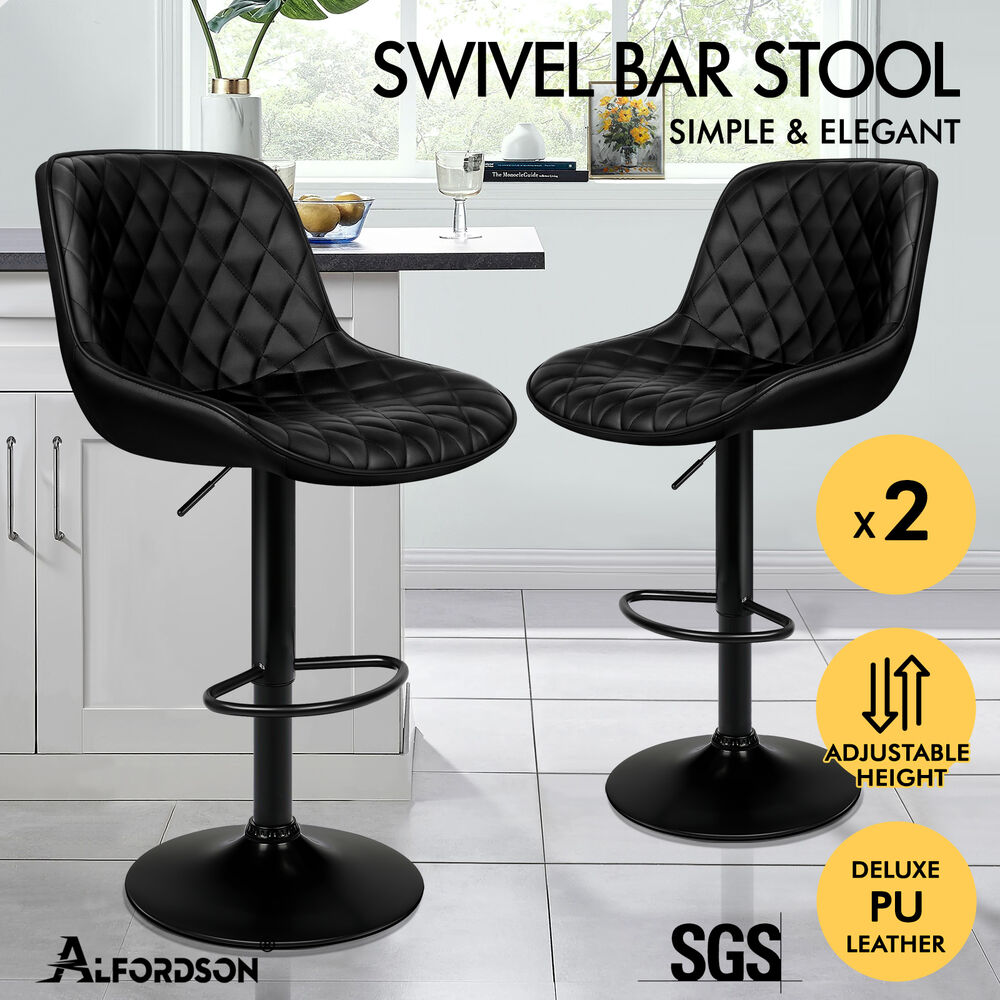ALFORDSON Bar Stools Kitchen Swivel Dining Chairs Gas Lift Leather/Fabric - Picture 921 of 1,456
