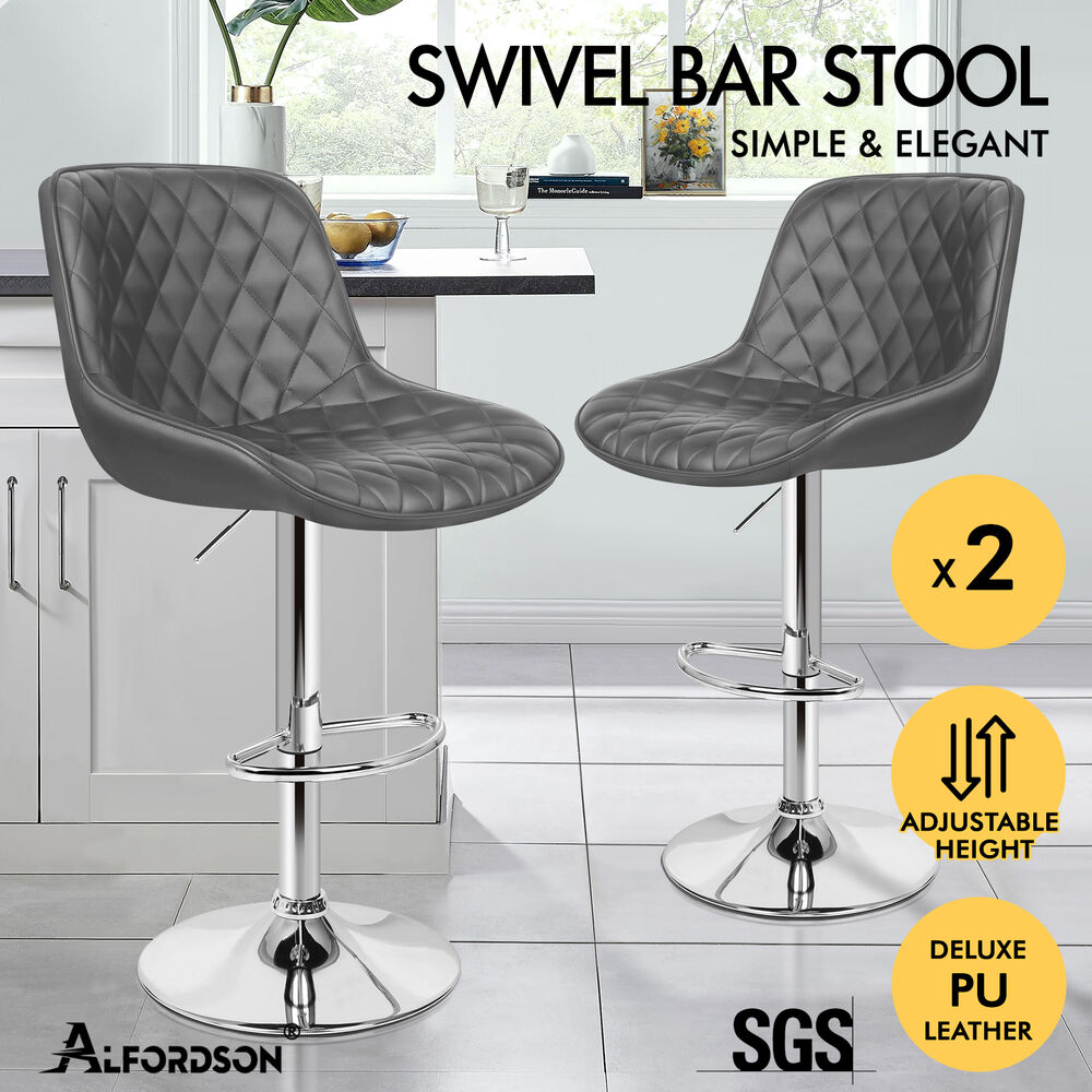 ALFORDSON Bar Stools Kitchen Swivel Dining Chairs Gas Lift Leather/Fabric - Picture 969 of 1,456