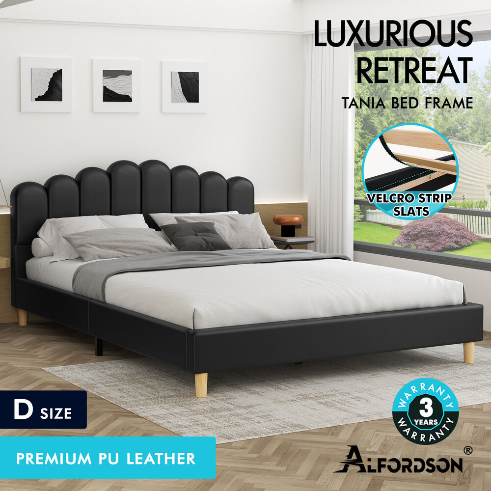 ALFORDSON Bed Frame Queen Double King Single Mattress Base Leather Fabric - Picture 30 of 245