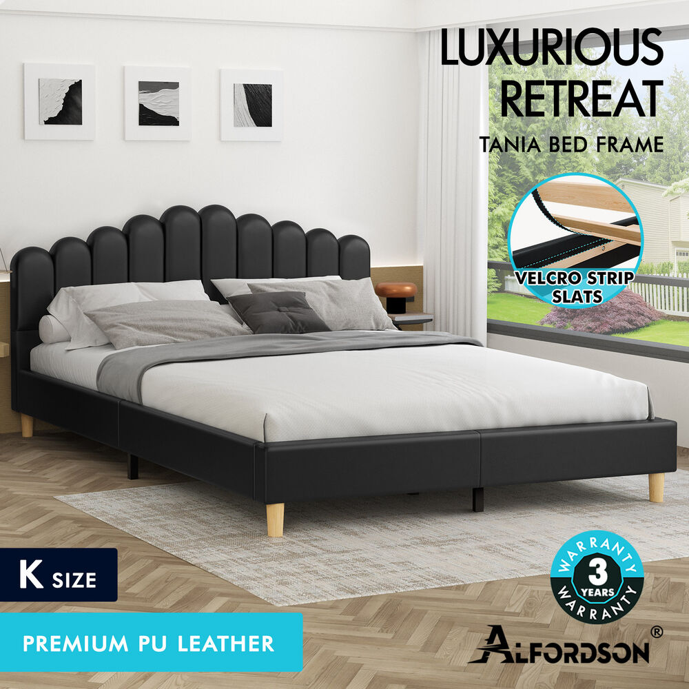 ALFORDSON Bed Frame Queen Double King Single Mattress Base Leather Fabric - Picture 78 of 245