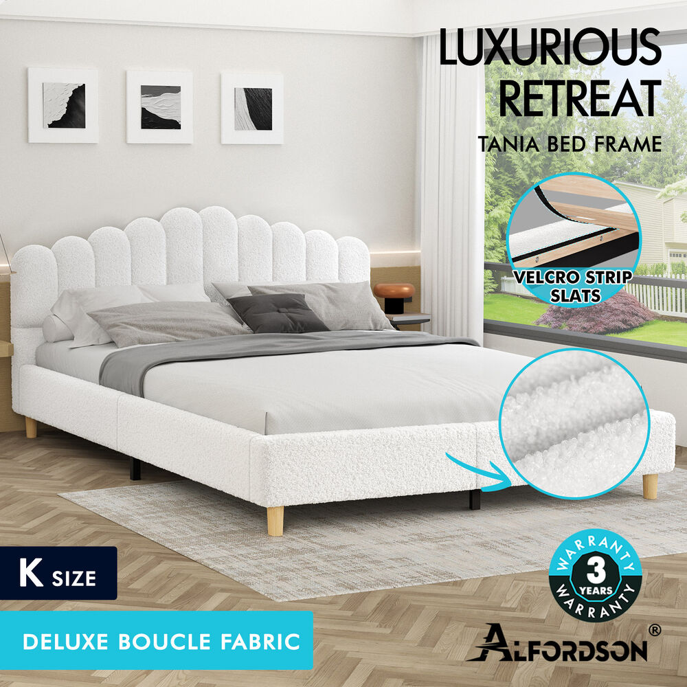 ALFORDSON Bed Frame Queen Double King Single Mattress Base Leather Fabric - Picture 54 of 245