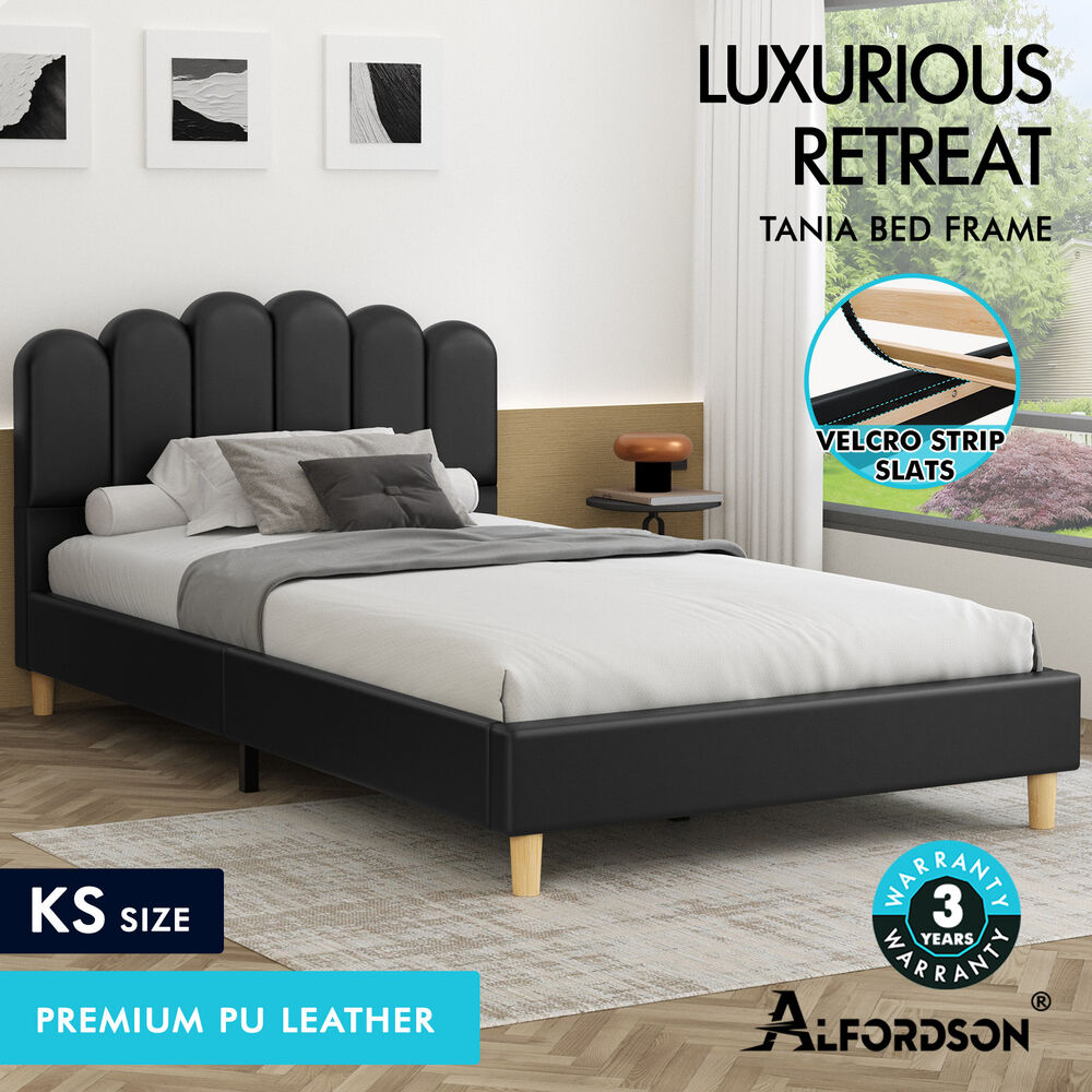 ALFORDSON Bed Frame Queen Double King Single Mattress Base Leather Fabric - Picture 126 of 245