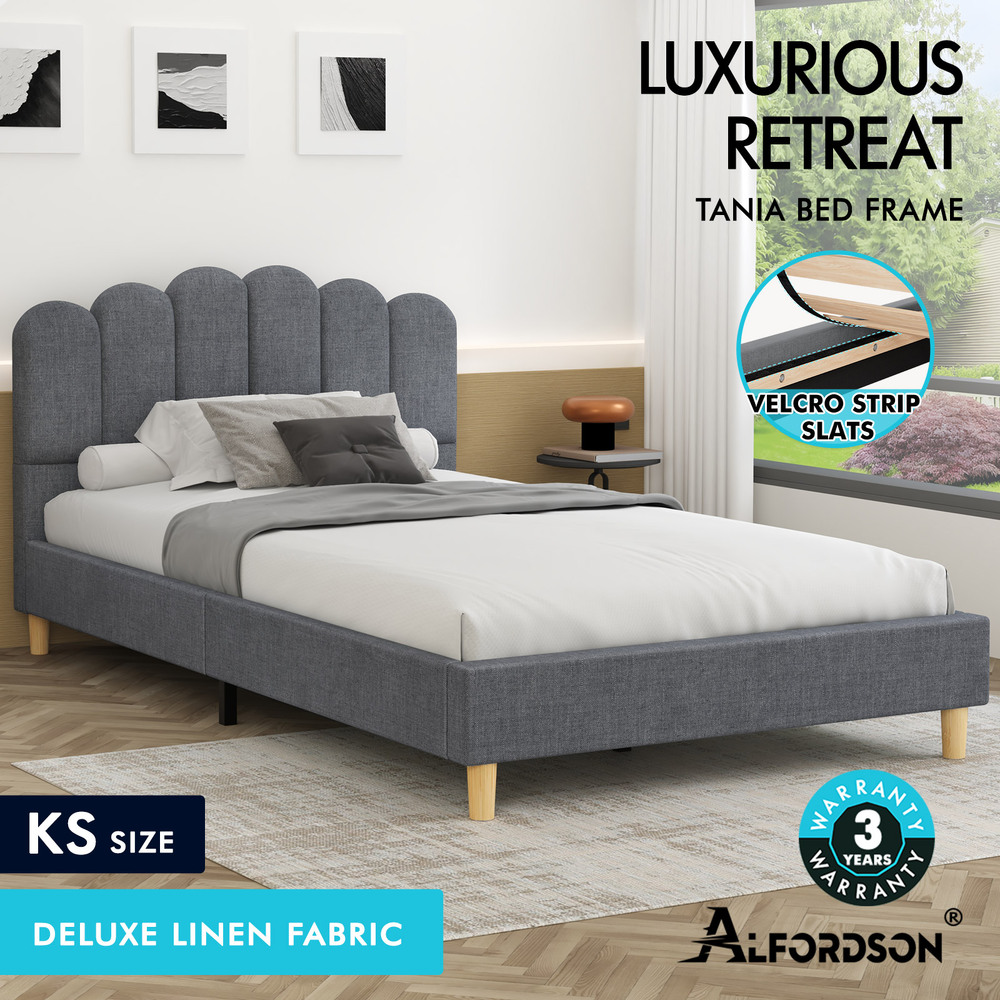 ALFORDSON Bed Frame Queen Double King Single Mattress Base Leather Fabric - Picture 114 of 245