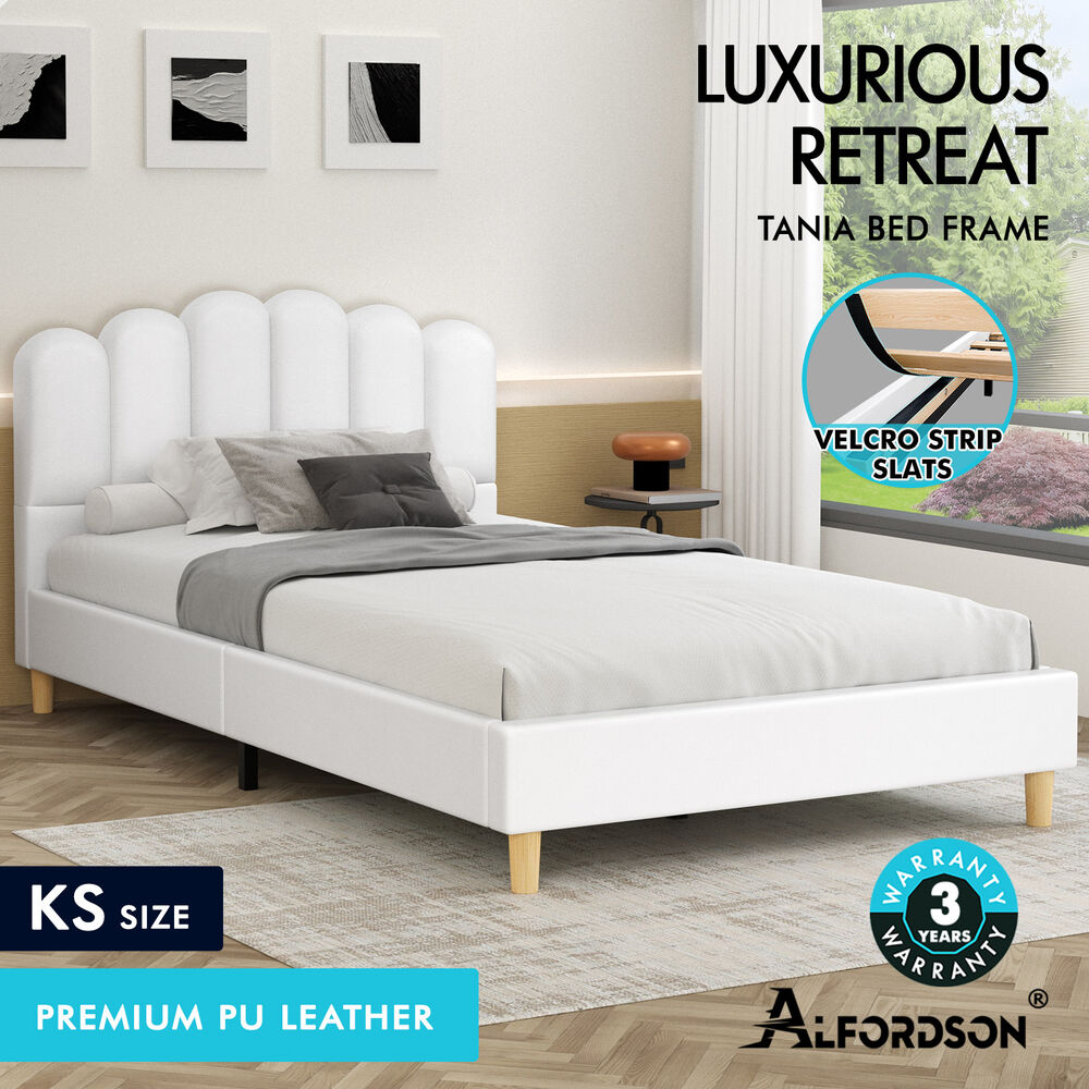 ALFORDSON Bed Frame Queen Double King Single Mattress Base Leather Fabric - Picture 138 of 245