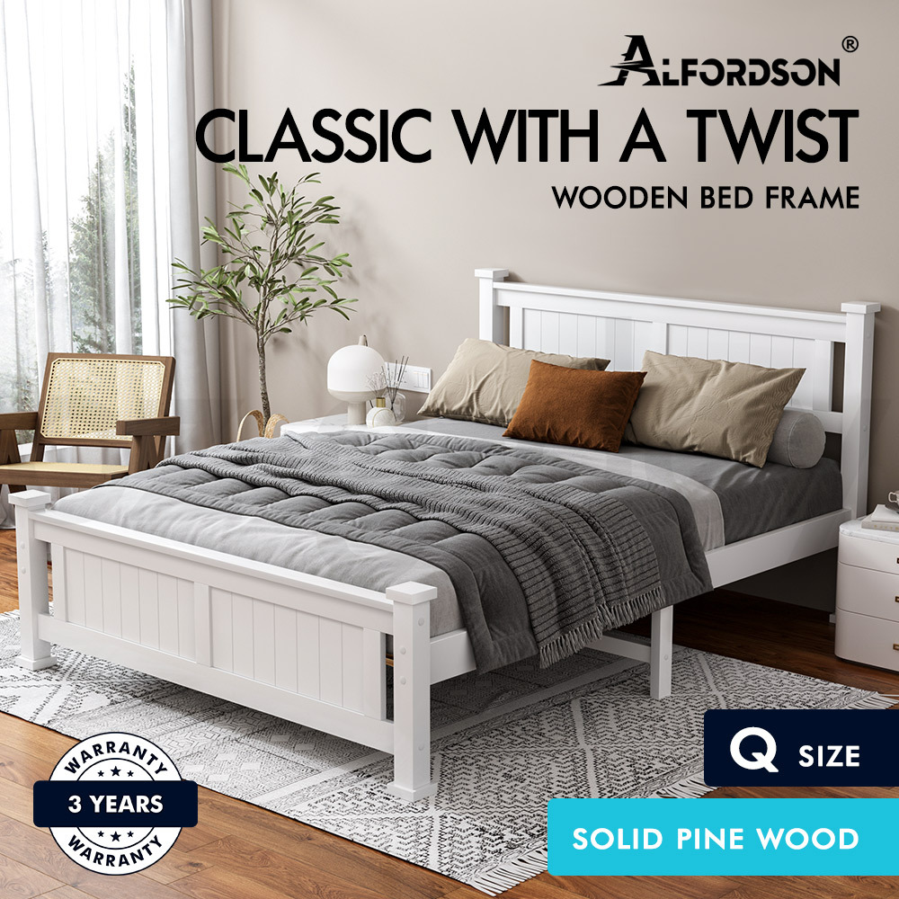 ALFORDSON Bed Frame Queen Double King Single Size Wooden Mattress Base Arne - Picture 42 of 61