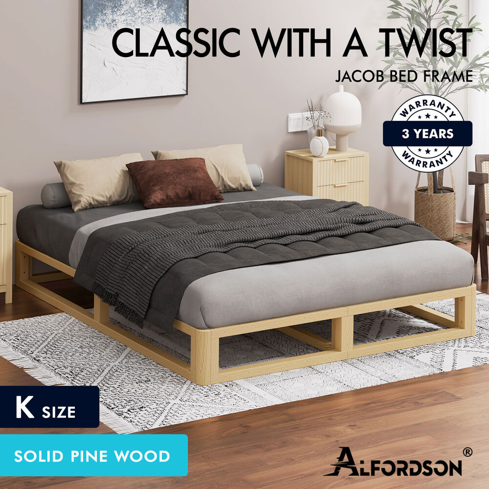 ALFORDSON Bed Frame Queen Double King Single Size Wooden Mattress Base JACOB - Picture 47 of 57