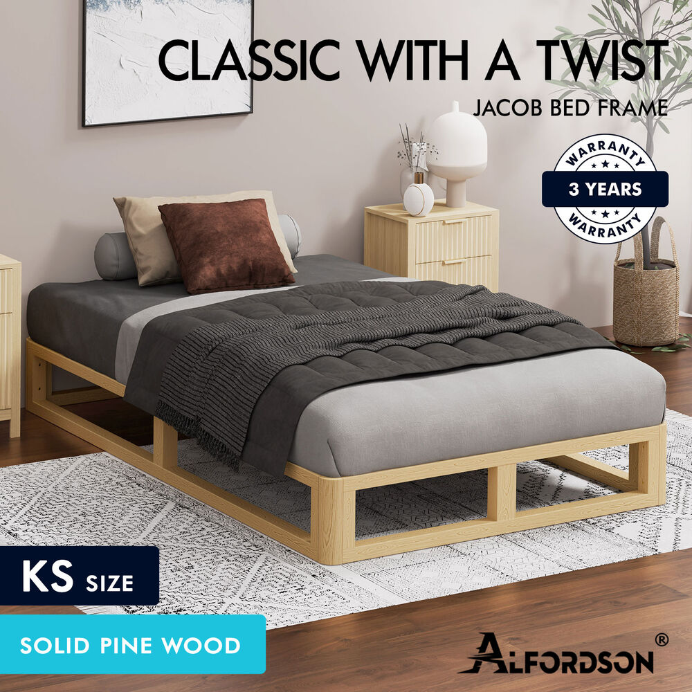 ALFORDSON Bed Frame Queen Double King Single Size Wooden Mattress Base JACOB - Picture 14 of 57