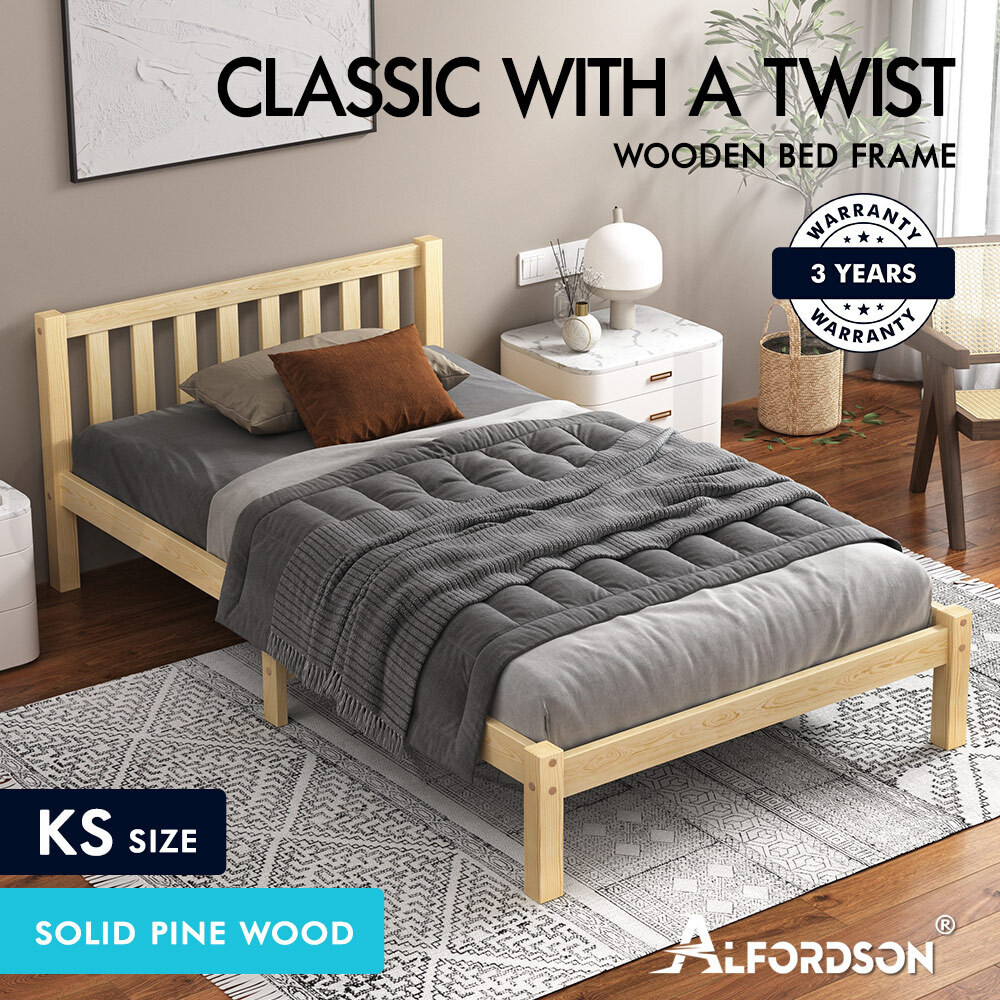 ALFORDSON Bed Frame Queen Double King Single Size Wooden Mattress Base Fenella - Picture 81 of 146