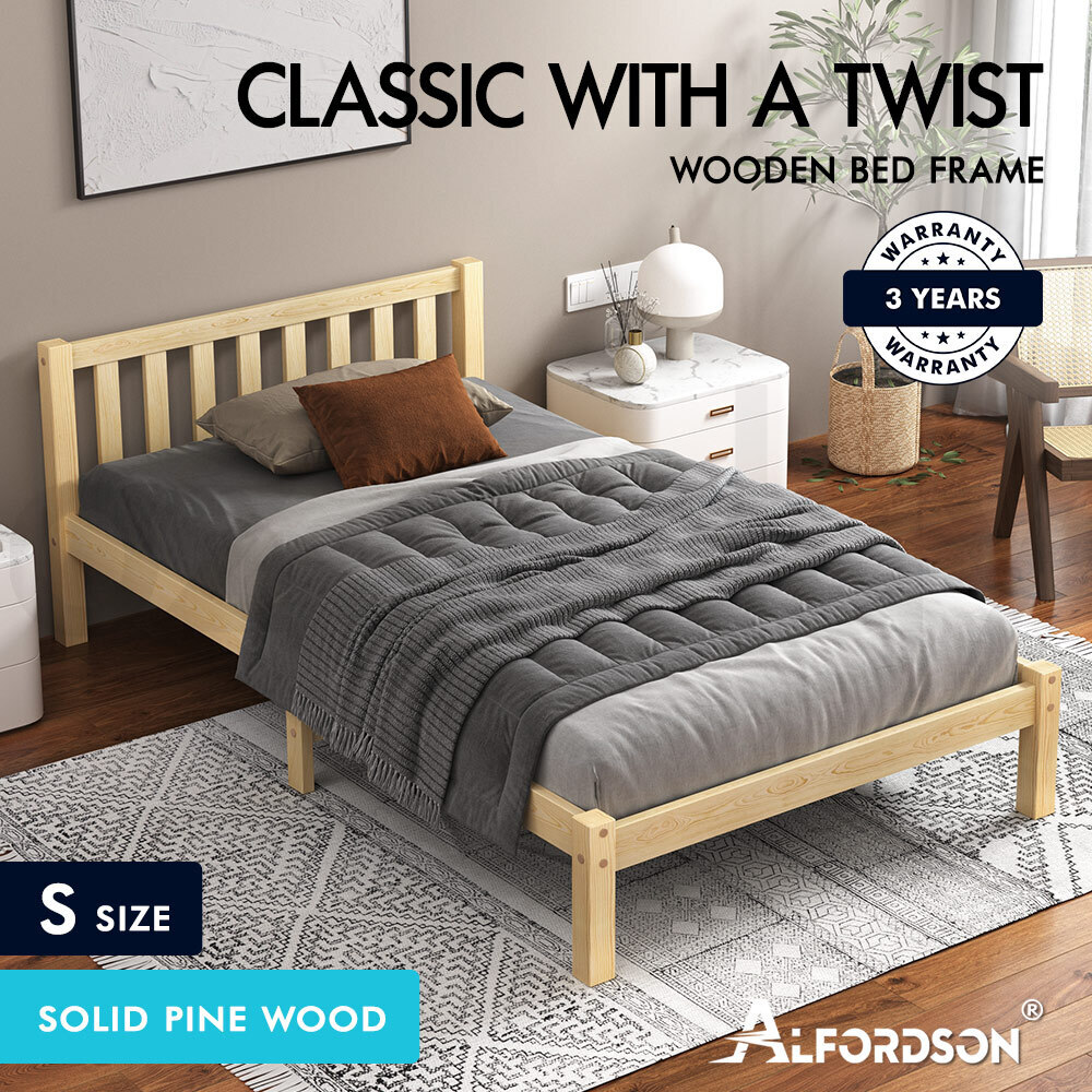 ALFORDSON Bed Frame Queen Double King Single Size Wooden Mattress Base Fenella - Picture 69 of 146