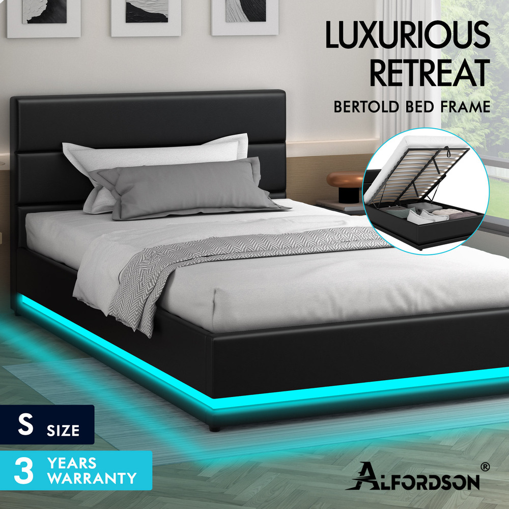 ALFORDSON Bed Frame Queen Double King Single RGB LED Gas Lift Storage Base - Picture 278 of 301
