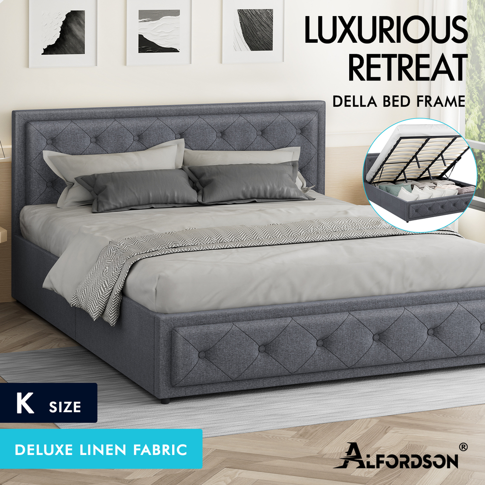 ALFORDSON Bed Frame Queen Double King Single Full Size Gas Lift Storage Base - Picture 62 of 193