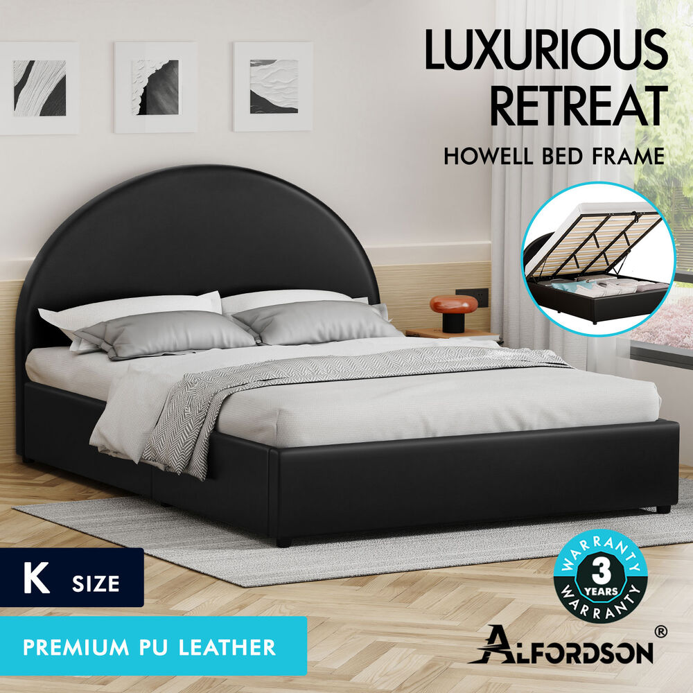 ALFORDSON Bed Frame Queen Double King Single Gas Lift-up Storage Leather Boucle - Picture 78 of 239